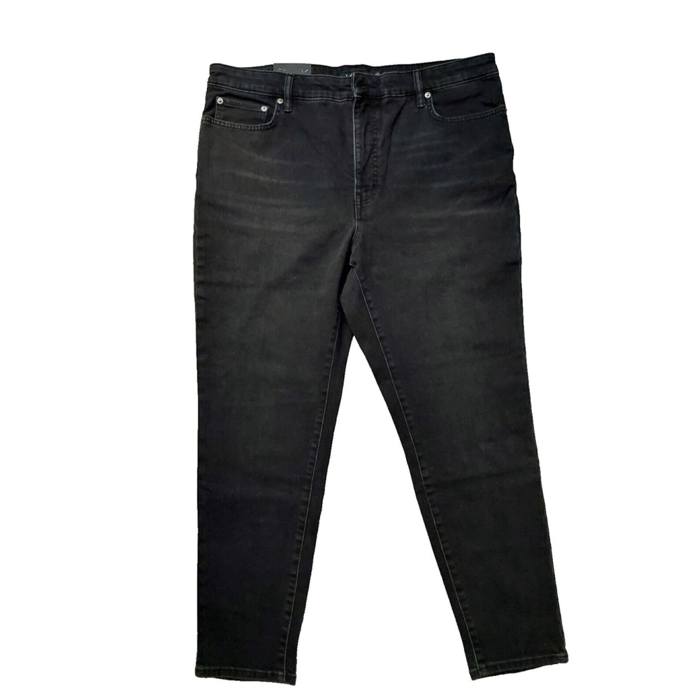 Ralph Lauren Black Super Stretch High Rise Skinny Ankle Denim Jeans Sz 18 / 34